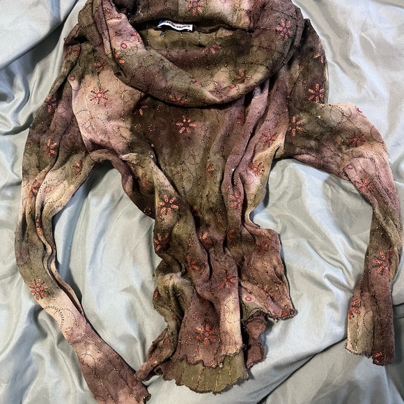 Vintage mesh turtle neck with embroidery - Picture 4 of 4